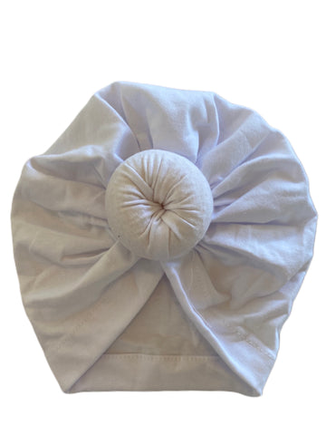 Top knot turban, White